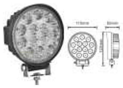 Προβολέας LED Εργασίας Στρογγυλός 42W 14 LED 18420