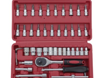 Σετ Καστάνια με Καρυδάκια 1/4″ 46τμχ σε Πλαστική Θήκη