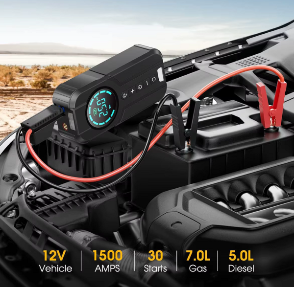 Εκκινητής μπαταρίας οχημάτων Jump Starter & αεροσυμπιεστής – JG819 – 567819