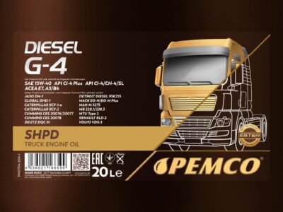 PM0704-20 PEMCO Diesel G-4 SHPD 15W-40, 20l, Oρυκτέλαιο Global DHD-1 CATERPILLAR ECF-1-A ACEA E7